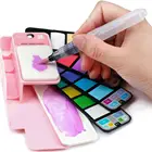 18253342 Твердые акварельные Краски комплект Наивысшее Краски s Палитра для рисования с кисть профессиональных художников товары для рукоделия A6151