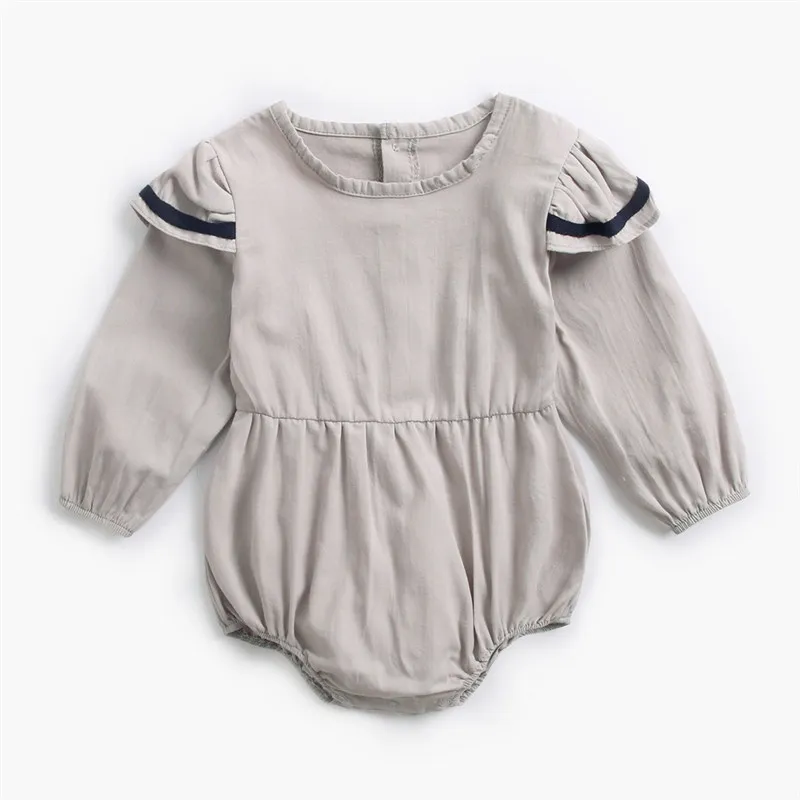 

The New Baby Girls Jumpsuit Fashion Newborn Spring Autumn Vintage Floral Cotton Princess Bodysuits Kids Clothes Girls Bodysuits