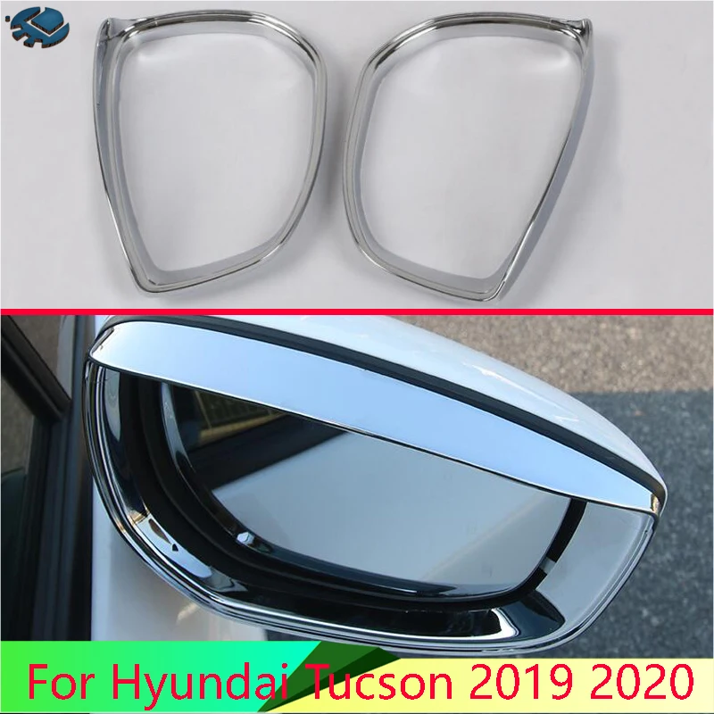 Для Hyundai Tucson 2019 2020 ABS Chrome Наклейка на зеркало заднего вида rain weatherstrip Auto Mirror Rain Shield