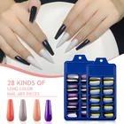 100 шт.кор., полного покрытия, накладные ногати искусственные Пресс на большие расстояния балерина Красочные Акриловые Ложные гроб ногти Нейл Арта, набор инструментов для маникюра