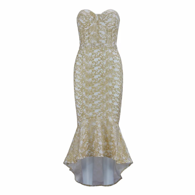 Женское облегающее платье Русалка средней длины элегантное однотонное вечернее