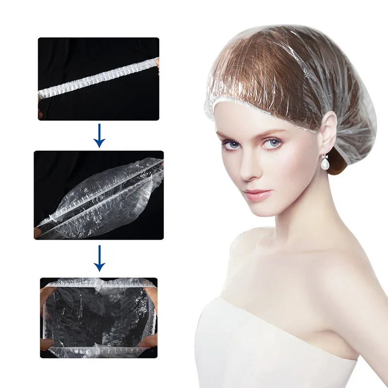 100 шт белые одноразовые женские шапочки для душа ванны взрослых