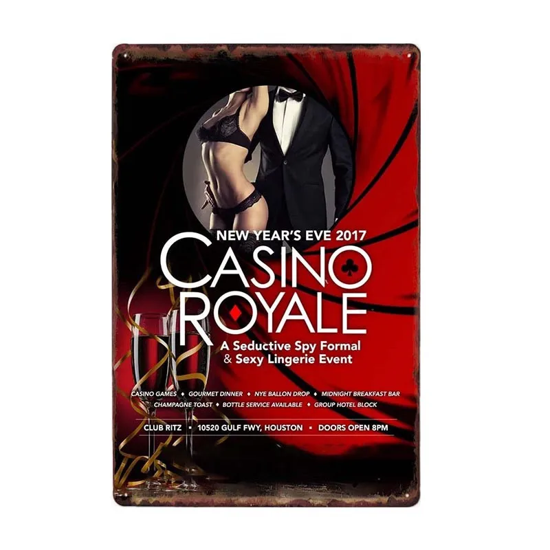 

Royal Casino Vintage Metal Tin Signs Bar Beer Pub Club Painting Art Poster Home Decorative Retro Wall Plates Plaque 20x30 Cm