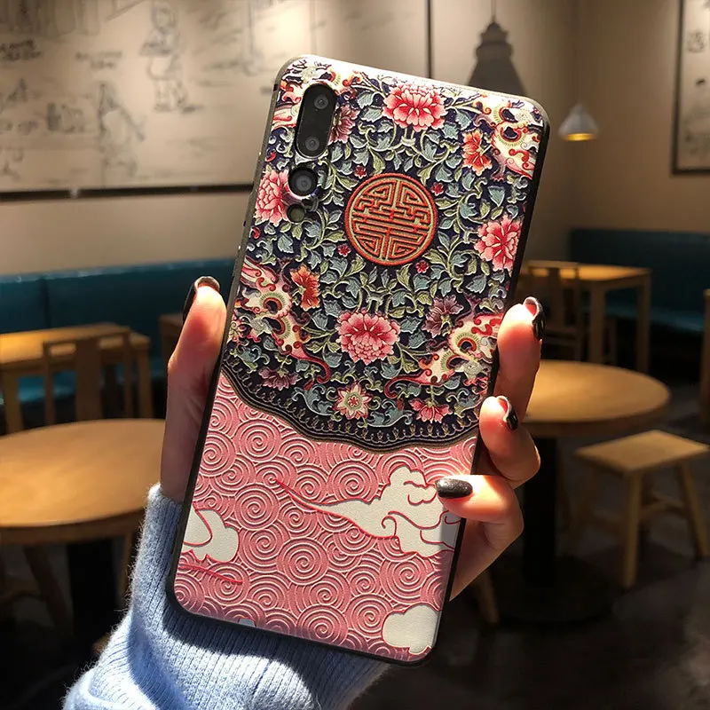 Для Huawei P40 Pro P30 P20 Y9S Nova 6 7i Honor 9X 8X Max коврики 30 20 20X 10 V20 V30 чехол 3D рельеф Ретро мягкий