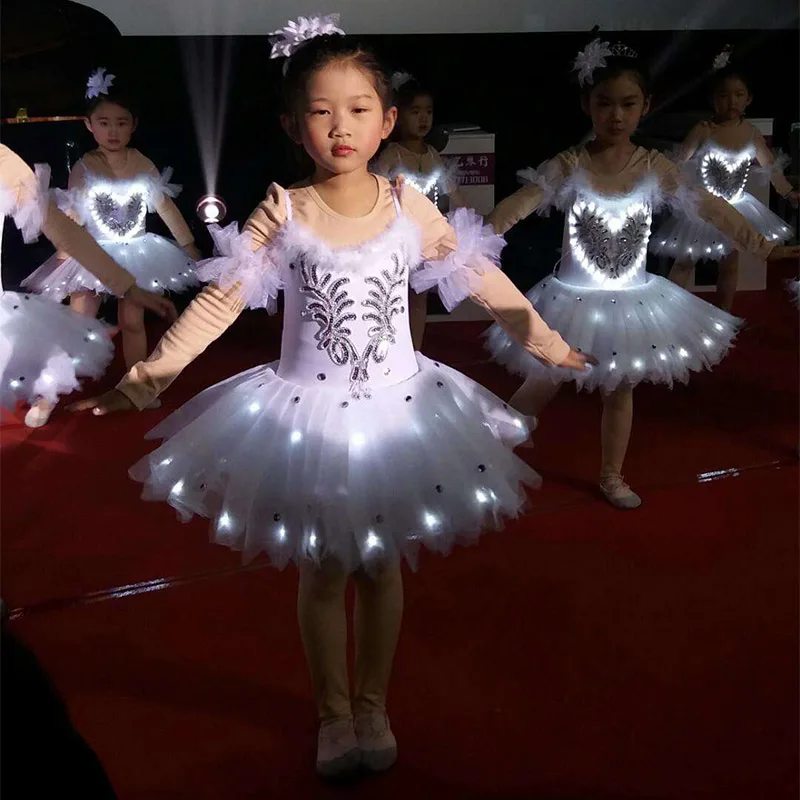 Светящийся балетный костюм, костюм, танцевальная юбка, китайские народные танцы, новая пушистая юбка, флуоресцентная одежда для выступлени... от AliExpress RU&CIS NEW