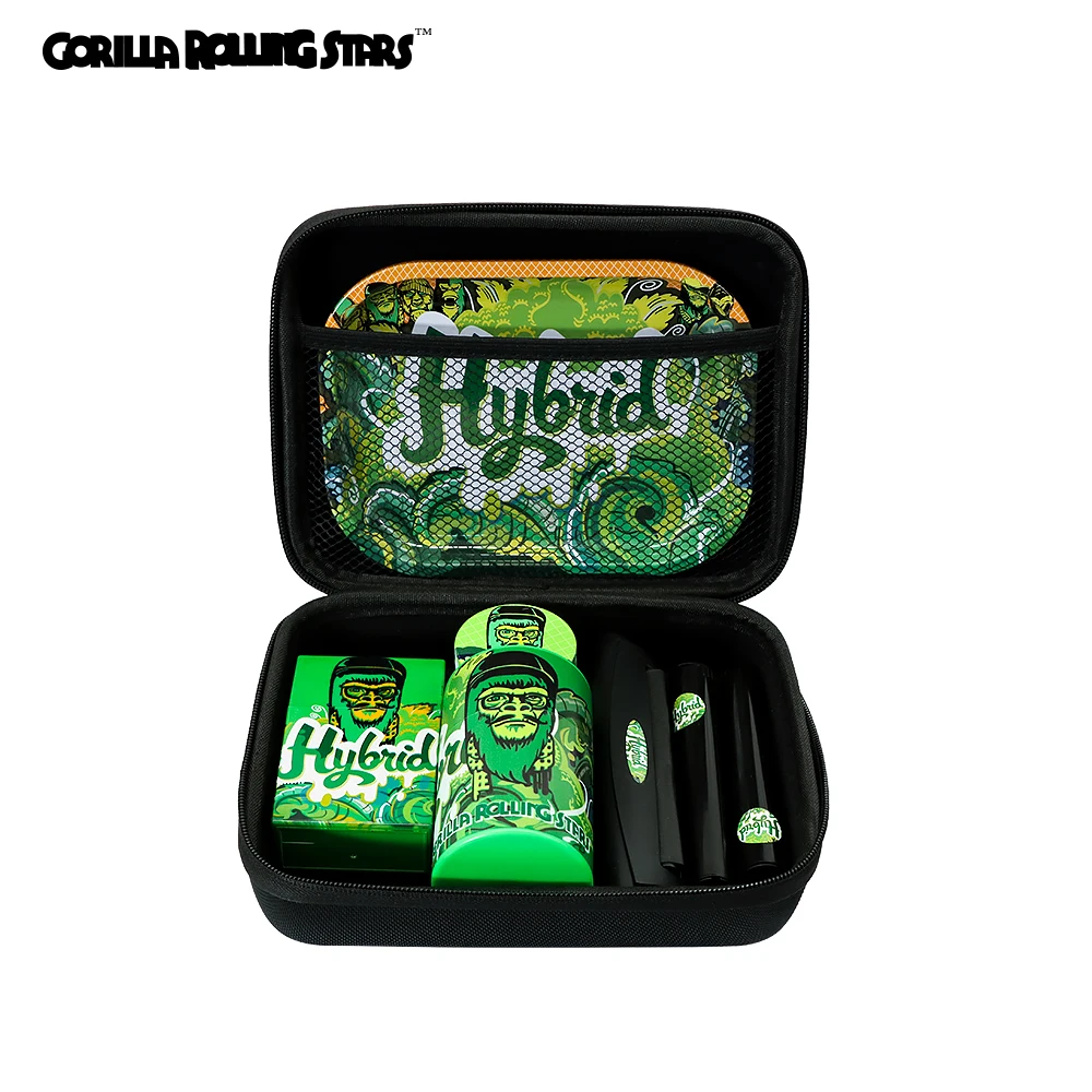 Gorilla Tobacco Kit Metal Grinder Plastic Airtight Herb Container Rolling Tray With Bag Machine Set | Дом и сад