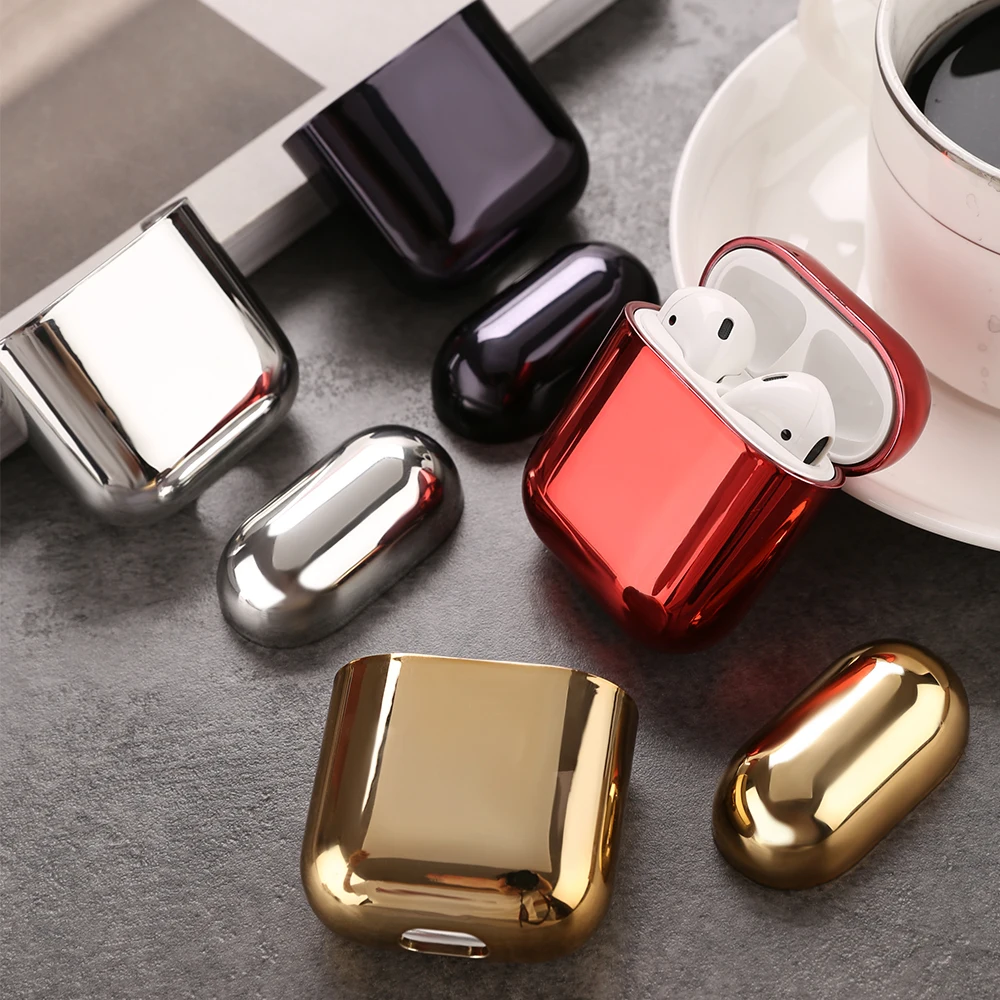 

Electroplate PC Shining Plating Case For AirPods 1 2 pro Portable Earphone Protect Earphone Protective Cover For Apple Air pods