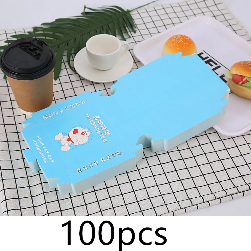 paper box4 100 шт креативная разносная бумага для гамбургера, чашки, вечерние закуски, контейнер для упаковки еды - Цвет: paper box4