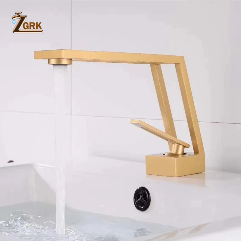 

ZGRK полый дизайн кран для ванной комнаты, латунный новый модный кран с золотой краской, кран для раковины, смеситель для раковины, тщеславие, ...