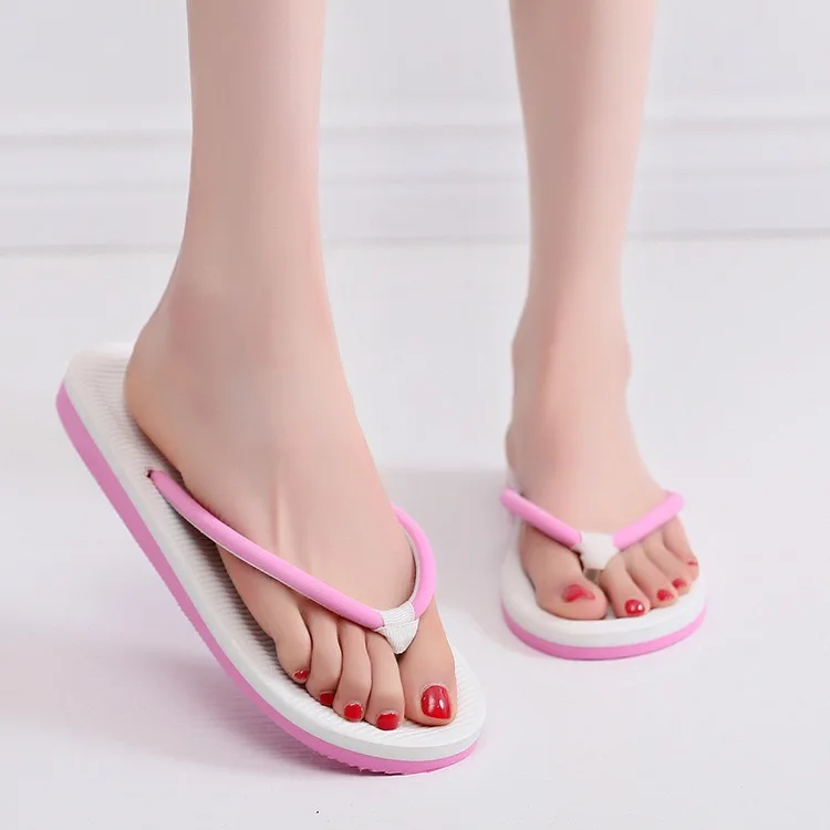 

Simple Solid Color Comfortable Slippers Flip Flop Women Summer Korean Fashion Casual Non-Slip Couple Flip Flops Breathable Beach