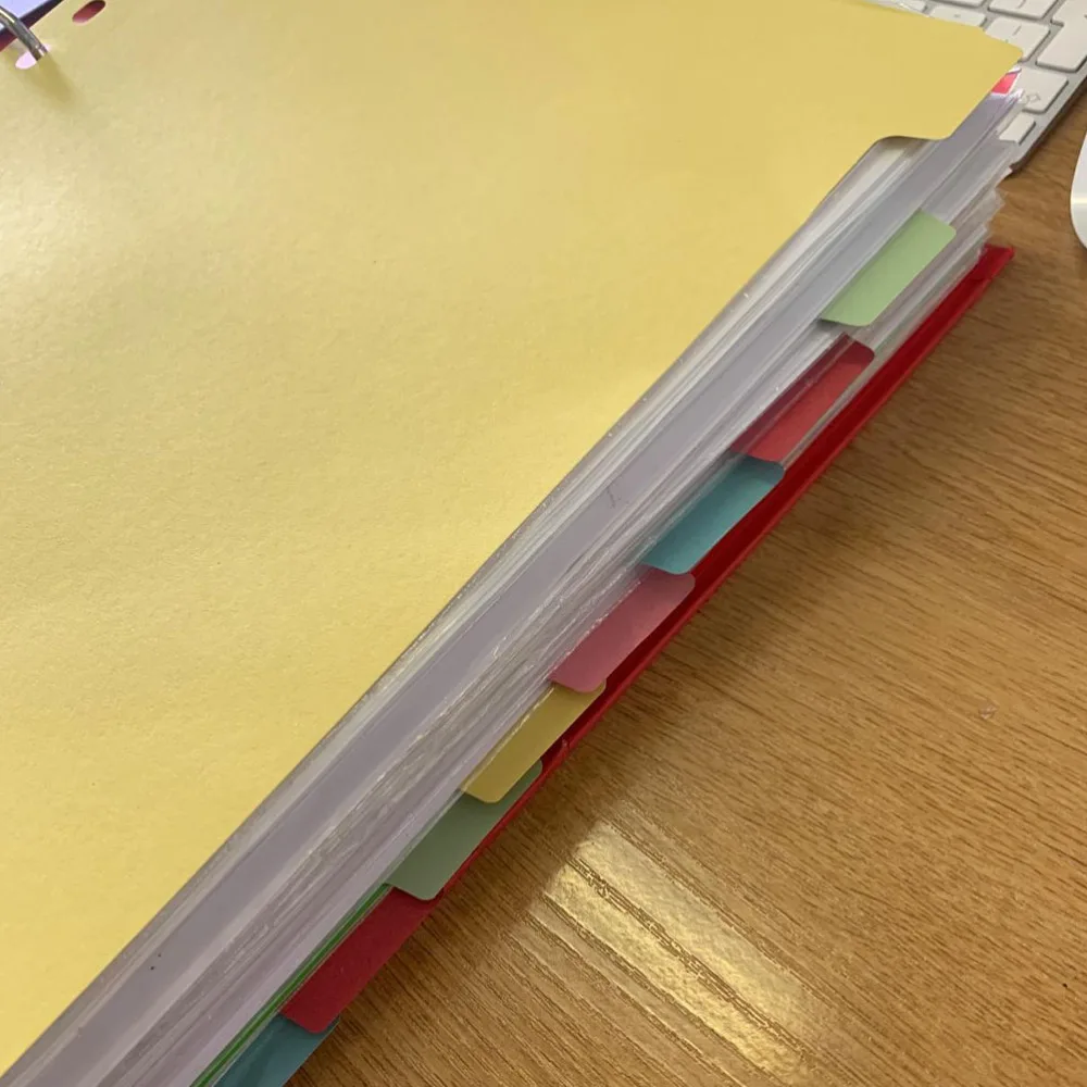 

12Pcs Colored Tab Dividers A4 Classified Labels 11 Holes Binder Dividers