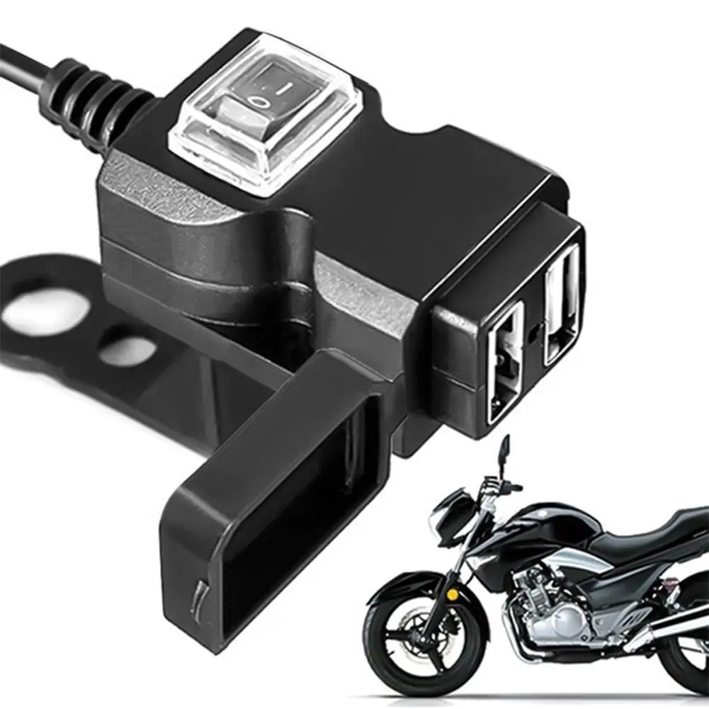 

Dual USB Port 12V/24V Waterproof Motorbike Motorcycle Handlebar Charger 5V 1A/2.1A Adapter Power Supply Socket For Phone Mobile
