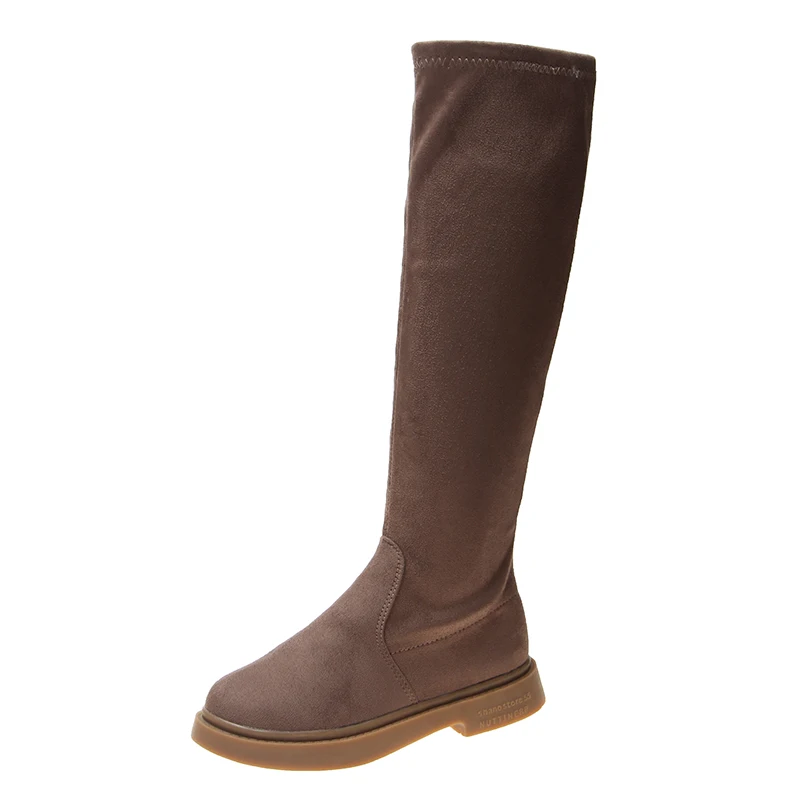 Женские сапоги до колена женские удобные зимние из флока высокие ярких цветов