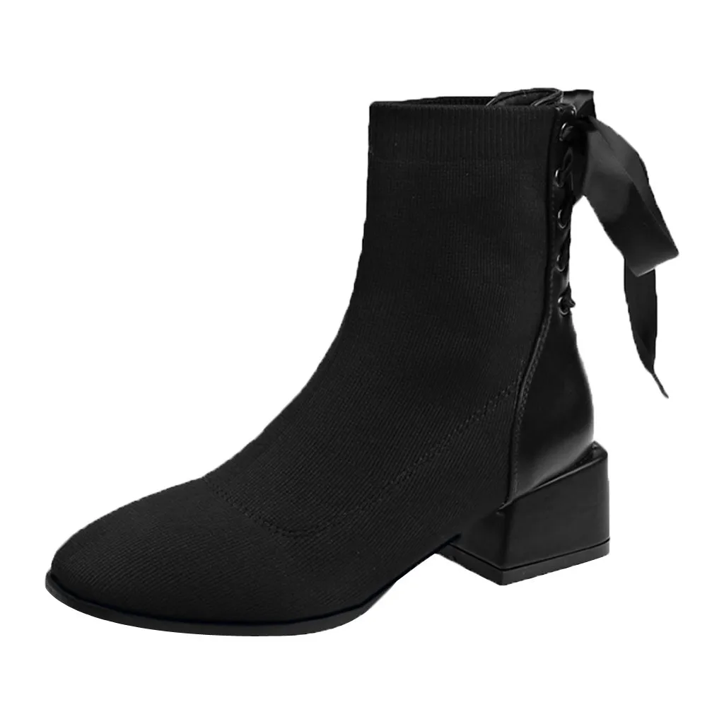 Ботинки сезон осень зима Новинка 2020 года женские ботильоны на толстом каблуке