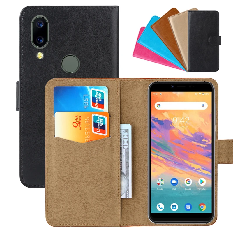 

Luxury Wallet Case For UMIDIGI A3S PU Leather Retro Flip Cover Magnetic Fashion Cases Strap