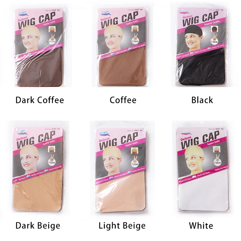 

LISIHAIR Black Brown Nylon Wig Caps For Making Wigs Streching Elastics Mesh Cap For Women Wig High Quality Wig Cap 2 Per Pack