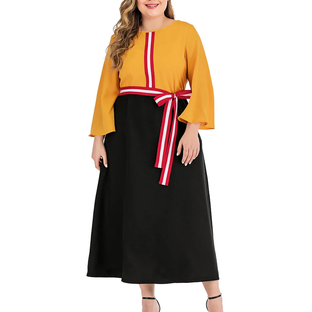 Женское платье с длинным рукавом круглым вырезом и лепестками|Женские платья| |