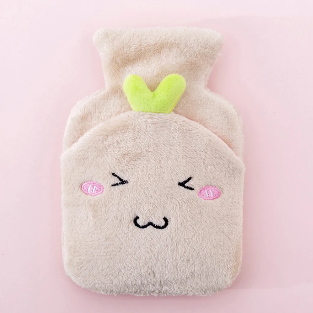 Милая мультяшная плюшевая теплая сумка для воды горячая бутылка