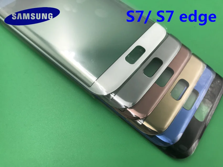 Передний экран стекло объектив samsung Galaxy S7/S7 Edge G930F G935F Задняя крышка батареи задняя дверь корпус с клеем