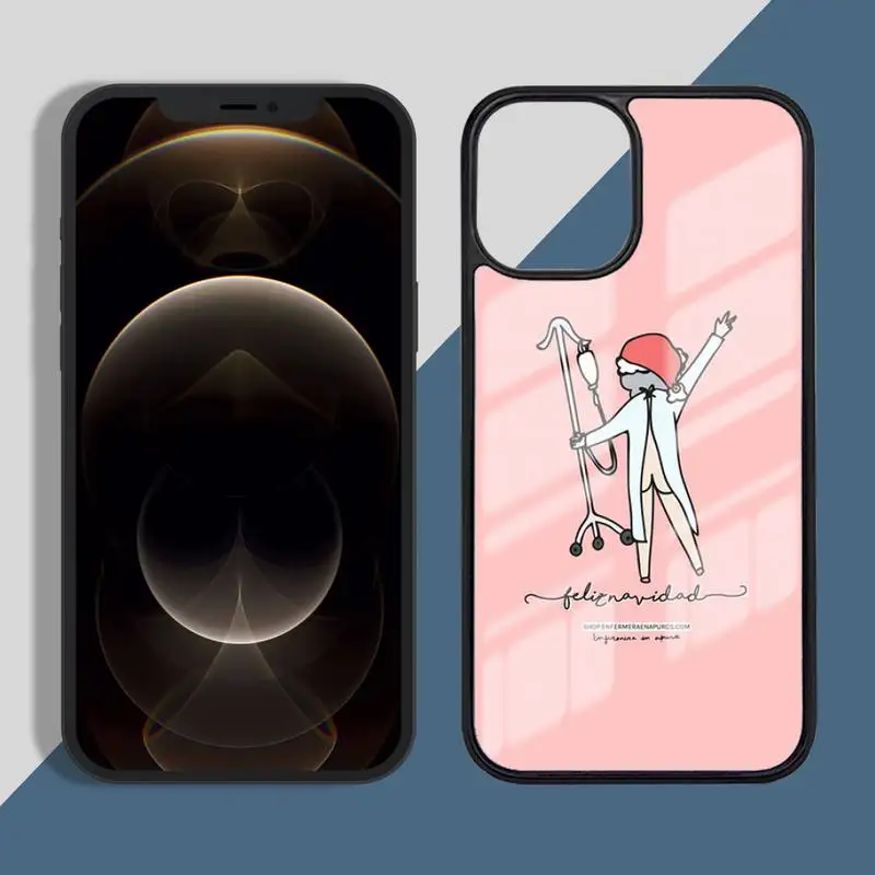 

Cartoon Medicine Doctor Nurse Phone Case PC for iPhone 11 12 pro XS MAX 8 7 6 6S Plus X 5S SE 2020 XR