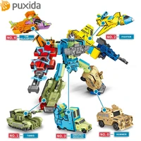puxida hot selling number transformed toy dinosaur robot boy king kong car puzzle variety alphabet children 3 6 years old