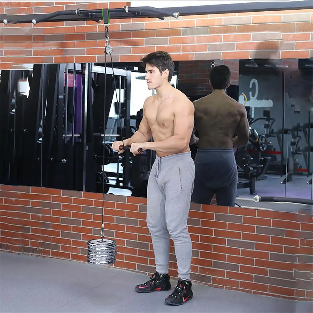저렴한 풀리 부착물이 있는 피트니스 팔 블래스터 트레이너 삼두근 운동 역도 홈 체육관 팔 손목 롤러 액세서리