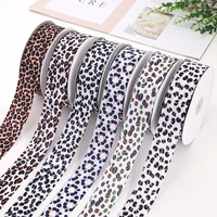 leopard animal grosgrain ribbons satin print cartoon 100yards graduation decor for clothes gift wrapping diy material supplies