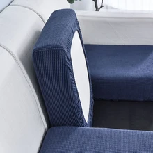 Water Resistance Stretch Sofa Cushion Cover Polyester Couch Seat Cover Solid Color Chair Cushion Anti Slipcover 1-4 Seats Cover (2)