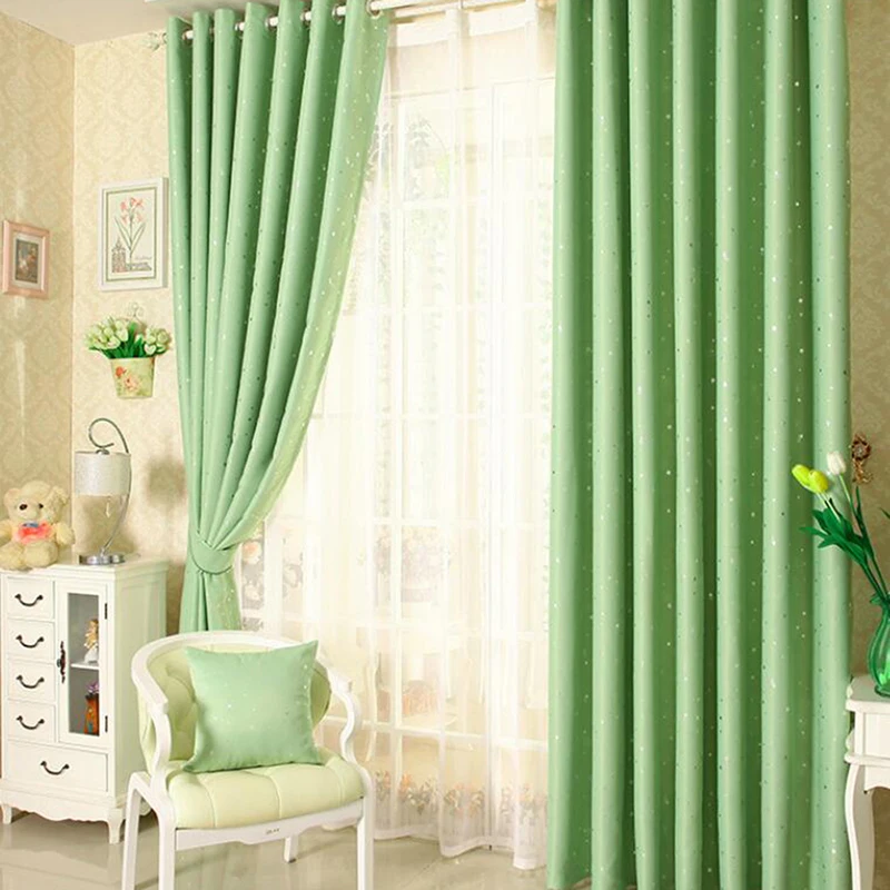 

Navy Hot Silver Star Shading Cloth Pastoral Hot Silver Star Shading Curtain Multicolor High Shading Polyester