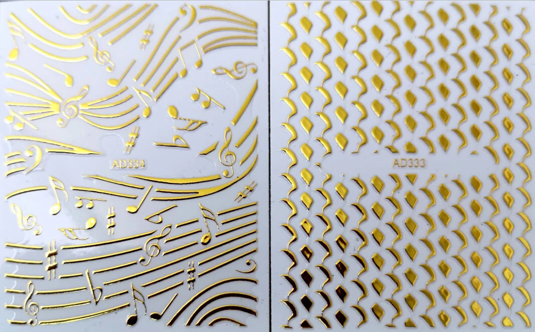 Металлическая самоклеящаяся наклейка для ногтей 26 шт. золотой цвет