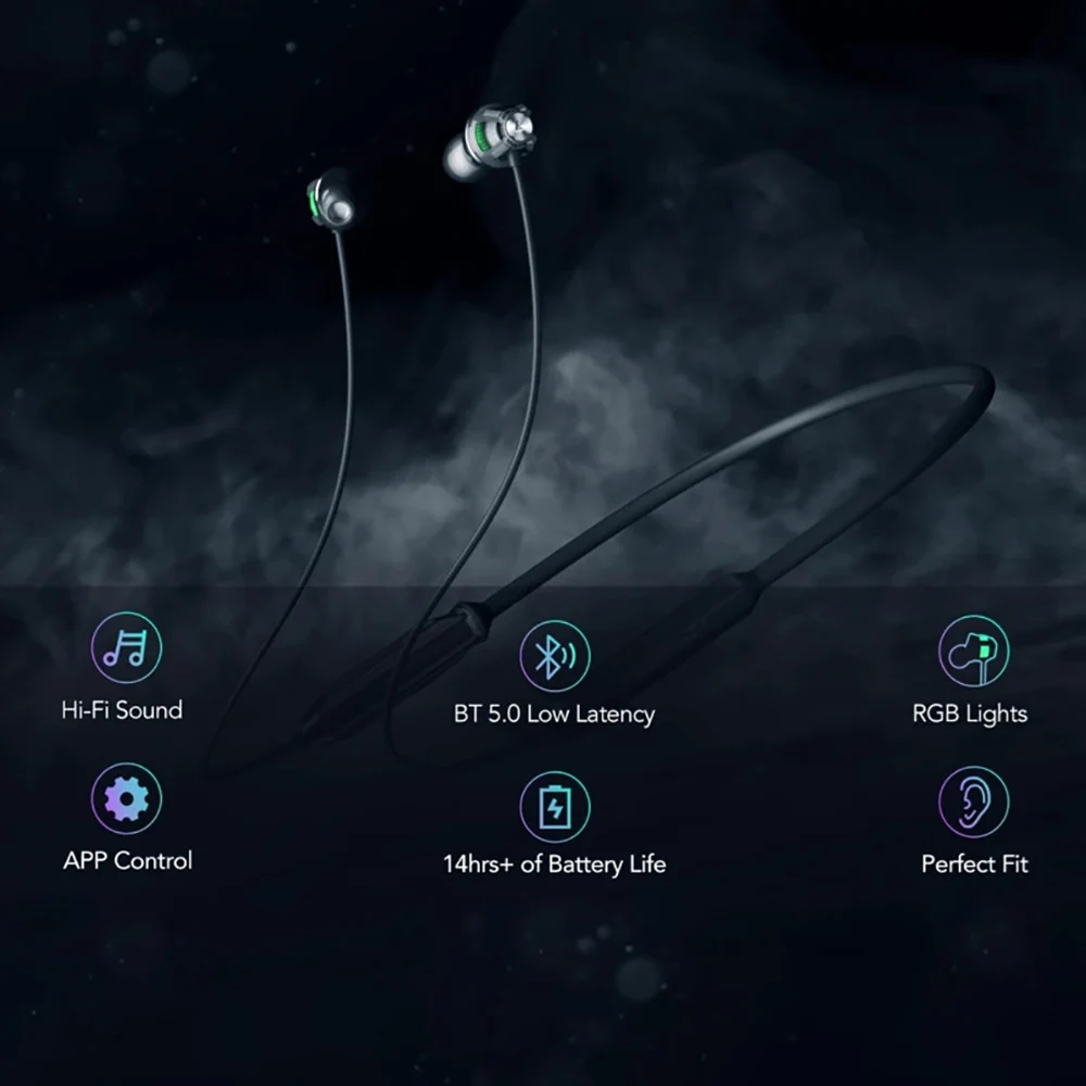 Оригинальные наушники Black Shark Bluetooth 5 0 игровая гарнитура с RGB подсветкой 2 HiFi Звук