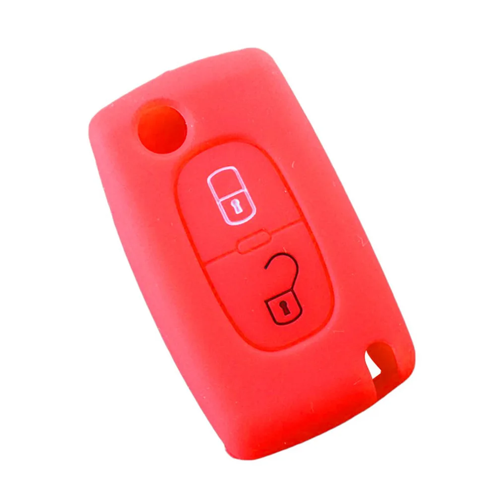 2 кнопки силиконовые чехлы для автомобильных ключей чехол PEUGEOT 207 307 308 407 408 Citroen C3 C4