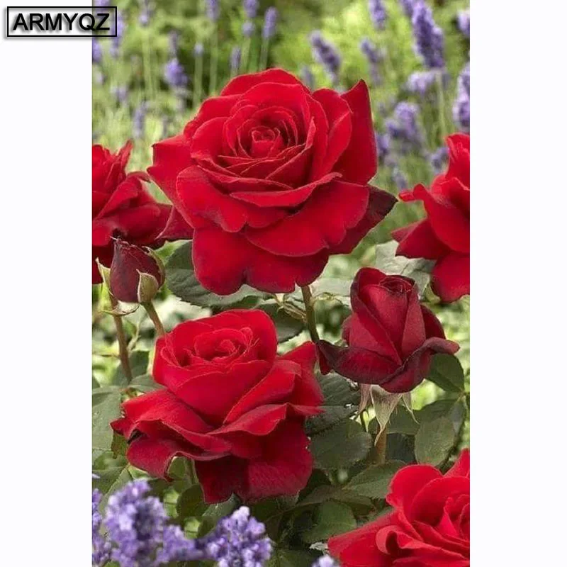 DIY 5D 100% полная квадратная Алмазная вышивка красные розы цветы алмазная | Алмазная мозаика и вышивка -4000197641669