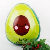 1pcs green avocado shaped aluminum foil balloon fruit party food festival childrens birthday party decoration round balloons