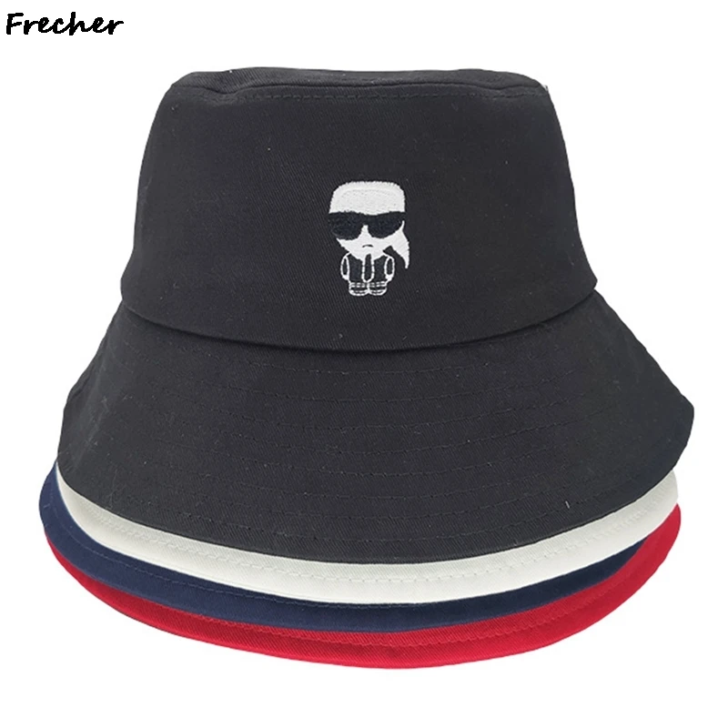 

Unisex Embroidered Cartoon Character Foldable Bucket Hat Beach Sun Hat Street Headwear Fisherman Outdoor Cap Men and Woman Hat