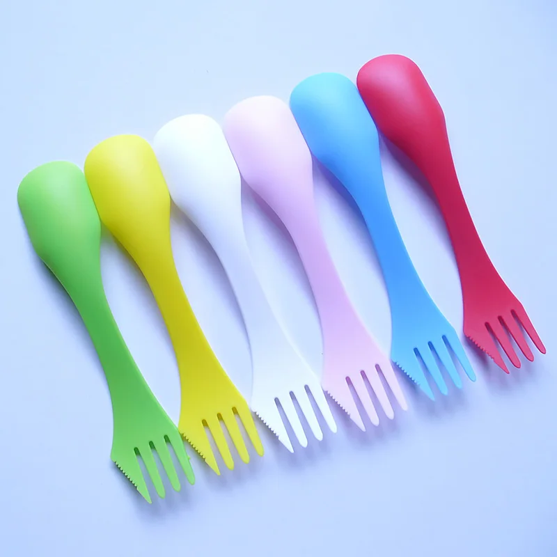 Набор пластиковых приборов 3 в 1 5 шт. ложка вилка резак для путешествий кемпинга