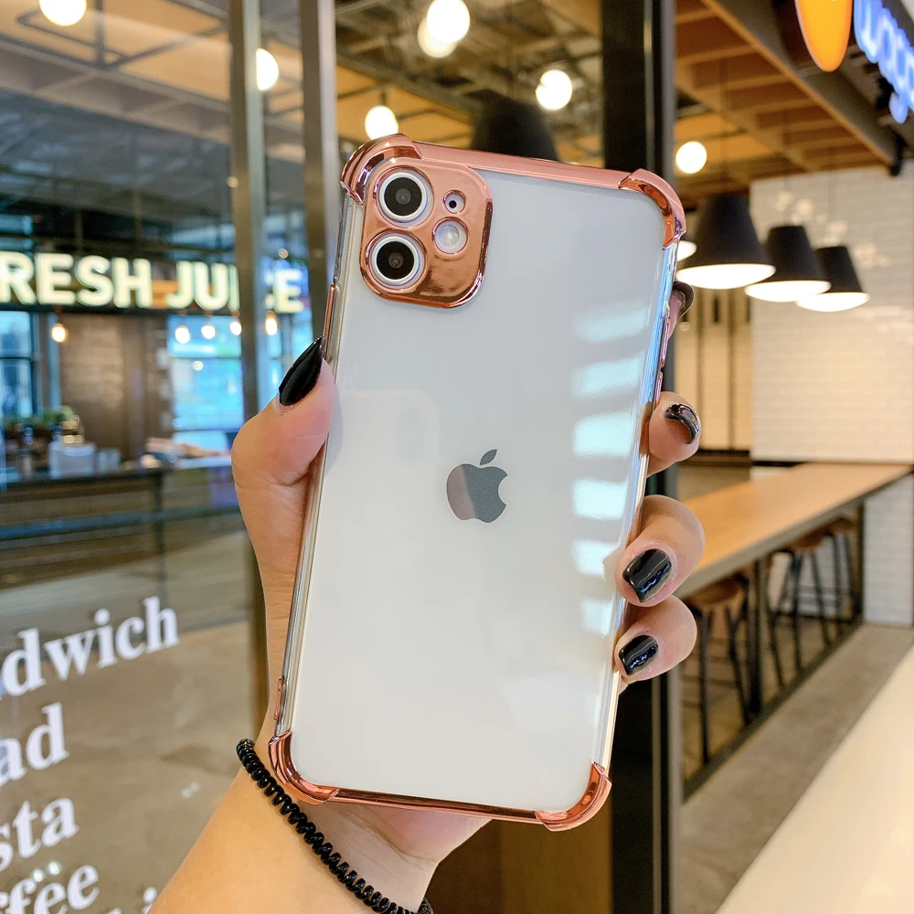 Luxo all-inclusive canto gota caso de telefone para iphone 11 pro max se 2 7 mais xr xs x 6 6s 8 tpu silicone claro capa | Мобильные