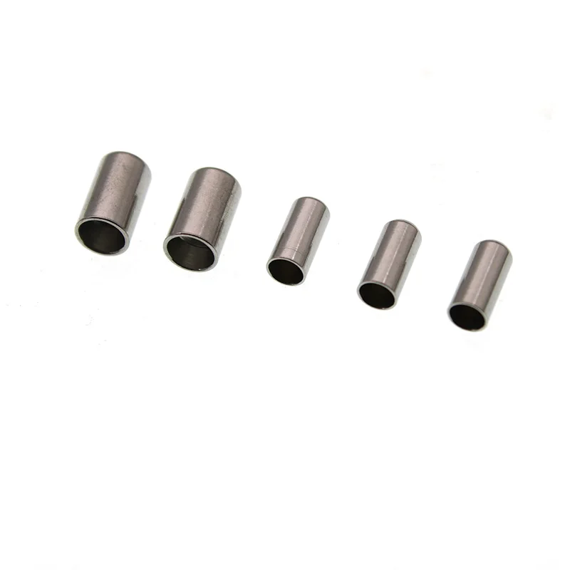 

20pcs Stainless Steel End Caps Fit 1.5 2 3 4 5 mm Leather Rope For DIY Jewelry Making Round Cord Fastener End Crimp Findings