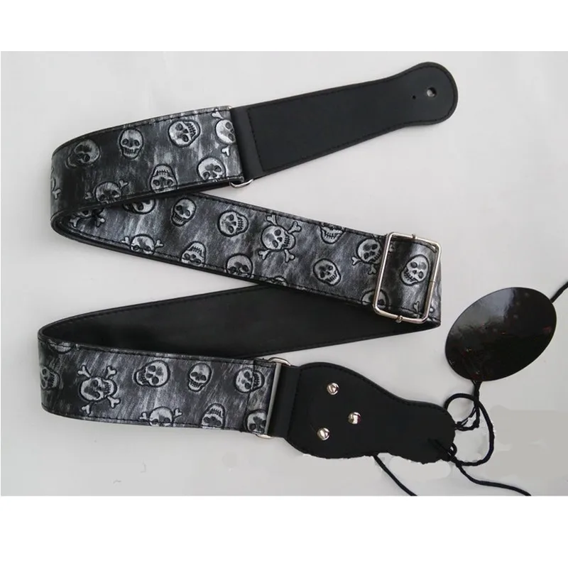 2 шт./лот золотистая и серебристая акустическая гитара с черепом ремешок для