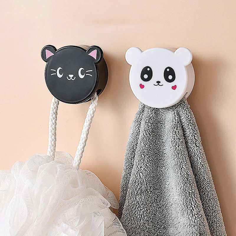 

Wall Mounted Cartoon Toilet Towel Storage Clip Towel Bar Hanging Holder Organizer Bathroom Kitchen Accessories Home Storage