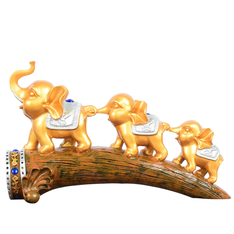 

Parent child elephant living room wine cabinet TV decoration creative home porch three little