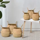 Плетеная корзина для хранения цветов ручной работы, корзины для рягзного белья, декоративная корзина, ротанговый цветочный горшок, Домашний Органайзер