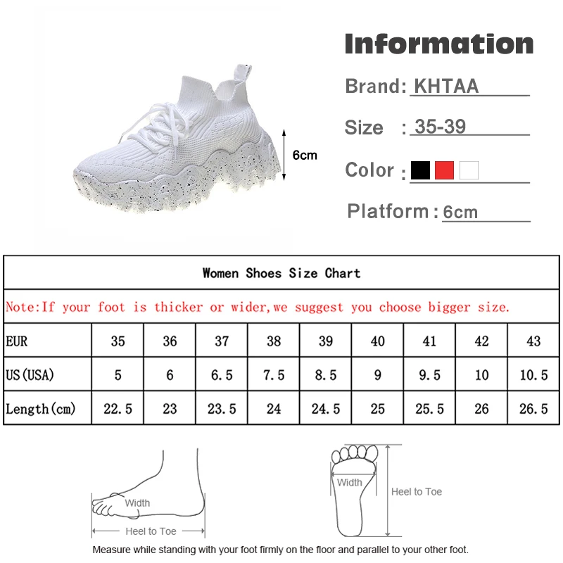

Women's Knitting Platform Sneakers Women Lace Up Chunky Shoes Ladies Walking Casual Female Shoes Breathable Fashion Autumn
