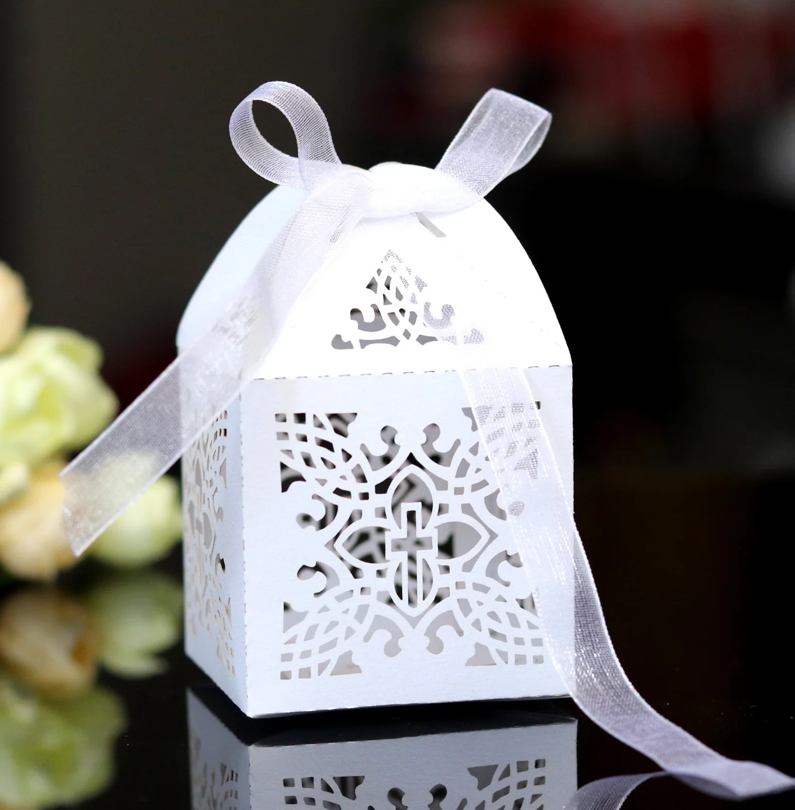 Крестообразные конфеты с лазерной резкой подарочные коробки для крещения