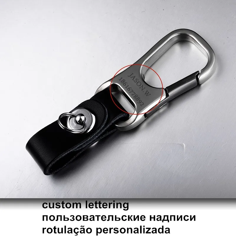 QOONG Умный кошелек из натуральной кожи для ключей DIY Автомобильный Брелок EDC Карманный Брелок Органайзер брелок по индивидуальному заказу брелок Y52 - Цвет: Custom Lettering
