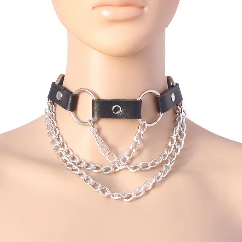 

Black Leather Choker Female Collar For Women Goth Punk Chain Harajuku Necklace Sexy Vegan Chocker Festival Girls Gothic Jewelry