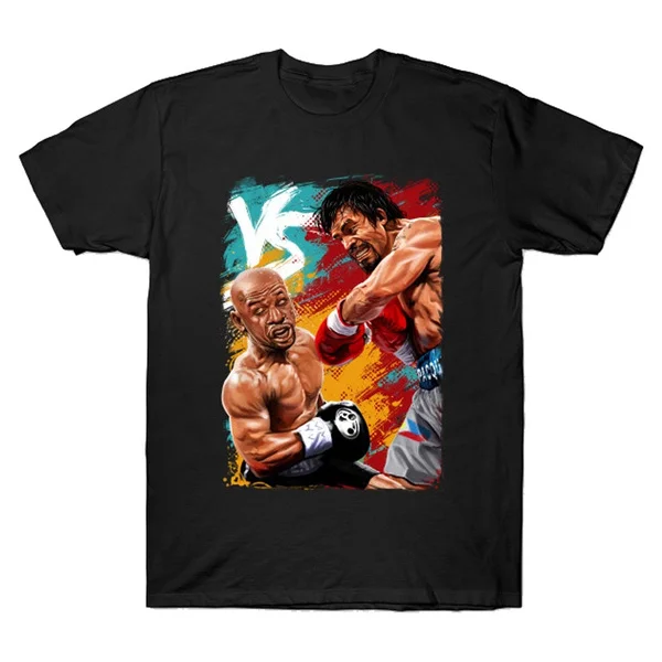 

T-shirt Harajuku Streetwear Cotton Camisetas Hombre Men fight of the century Funny Cool T Shirt tops tee