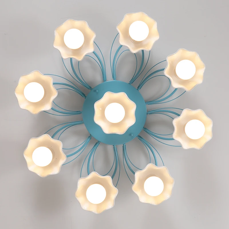 Средиземноморский светодиодный потолочный светильник свадебные цветочные