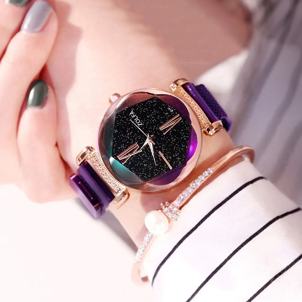 Luxury Women Diamond Watches Stainless Steel Quartz Watch Casual Bracele Wristwatches Magnetic Buckle Mesh Band Female 2019 | Наручные