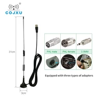2pcslot fm radio antenna 3dbi sma magnetic base small size signal amplifier with three types of adapters txfm xpl 300f